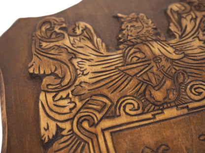 Personalized Family Crest, Hand Carved, Coat of Arms, Custom, Family Shield, Wooden Emblem, Wedding Wood Art, Heraldic, Woodcraft