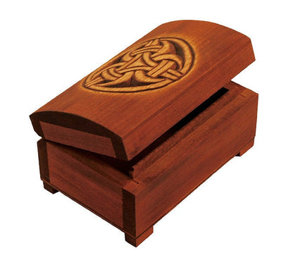 Wooden historical jewelry box with pattern of Borre Style, Norway