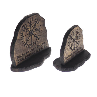 Viking Personalized Memory Stone with Runic Compass, Viking runestone, Memorial stone Carved ,  Memory Stone, Viking, pagan