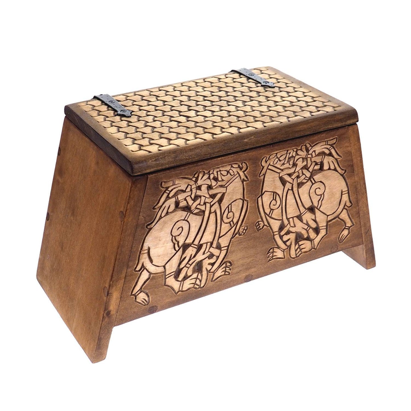 Small Personalized Viking Chest, hand carved, Norse pattern box, perfect wedding gift, SCA and Larp, treasure chest