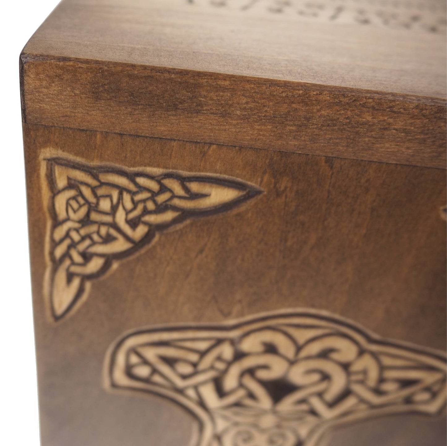 Personalized Wood Urn For Human Ashes,Thor hammer,  Wooden Memorial Box, Carved Keepsake Cremation Urns, Cremation Boxes For Burial