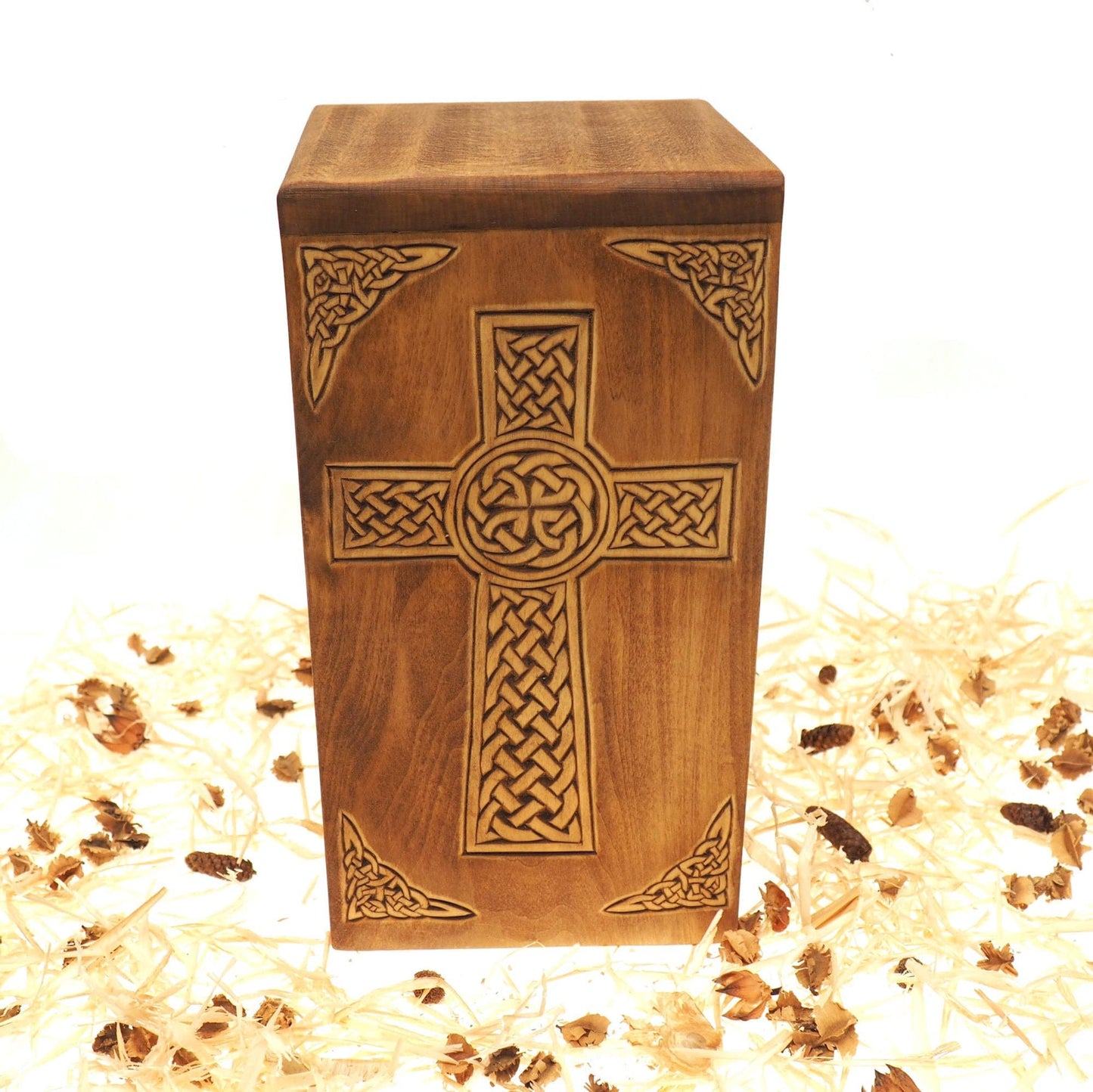 Personalized Wood Urn, For Human Ashes, Wooden Memorial Box, Carved Keepsake Cremation Urns, Cremation Box For Burial, Medieval Viking style