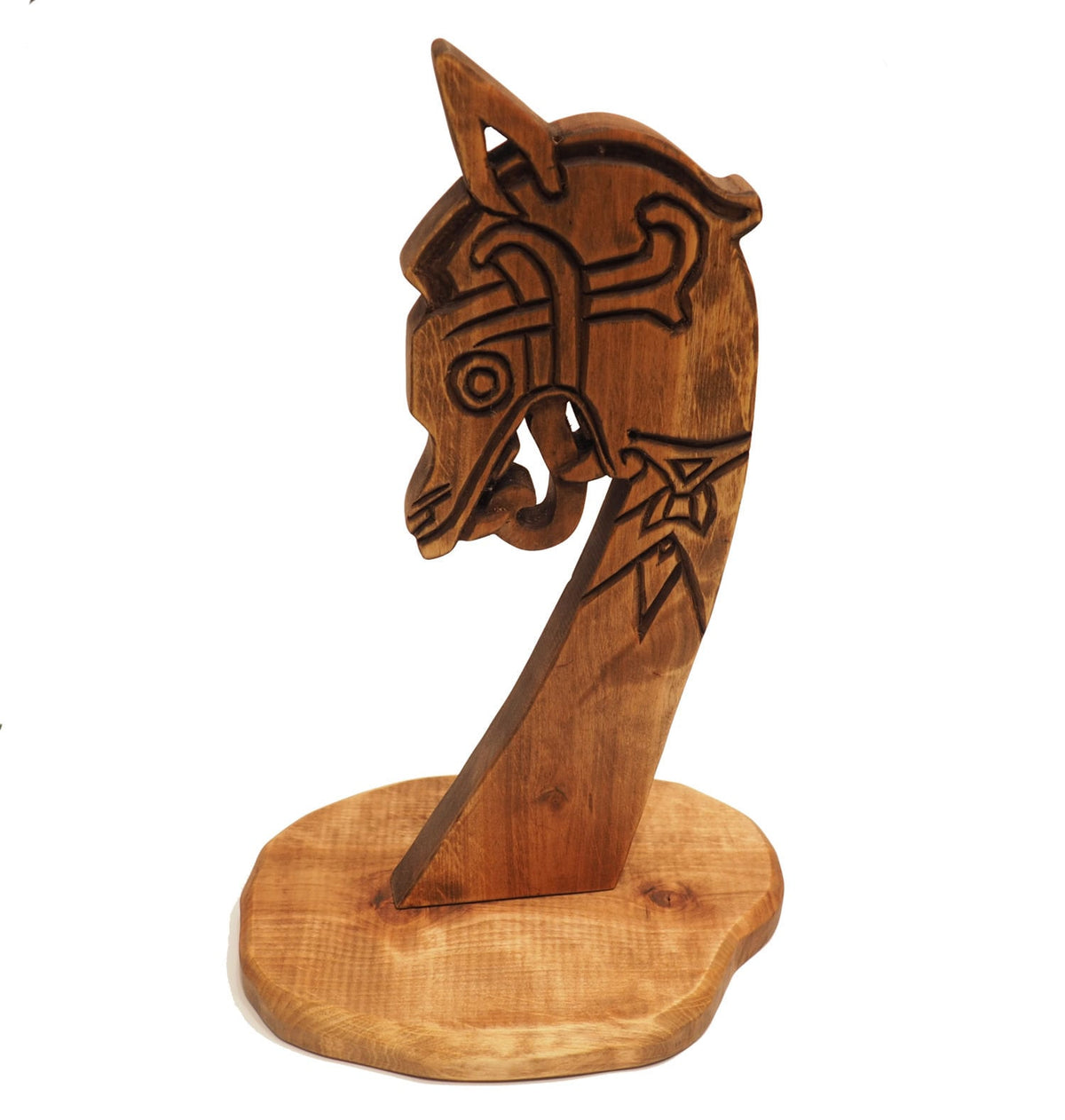 Wooden Hand Carved Viking Dragon Head Sculpture, Oseberg carving, viking decor, viking room decoration, viking art, norse