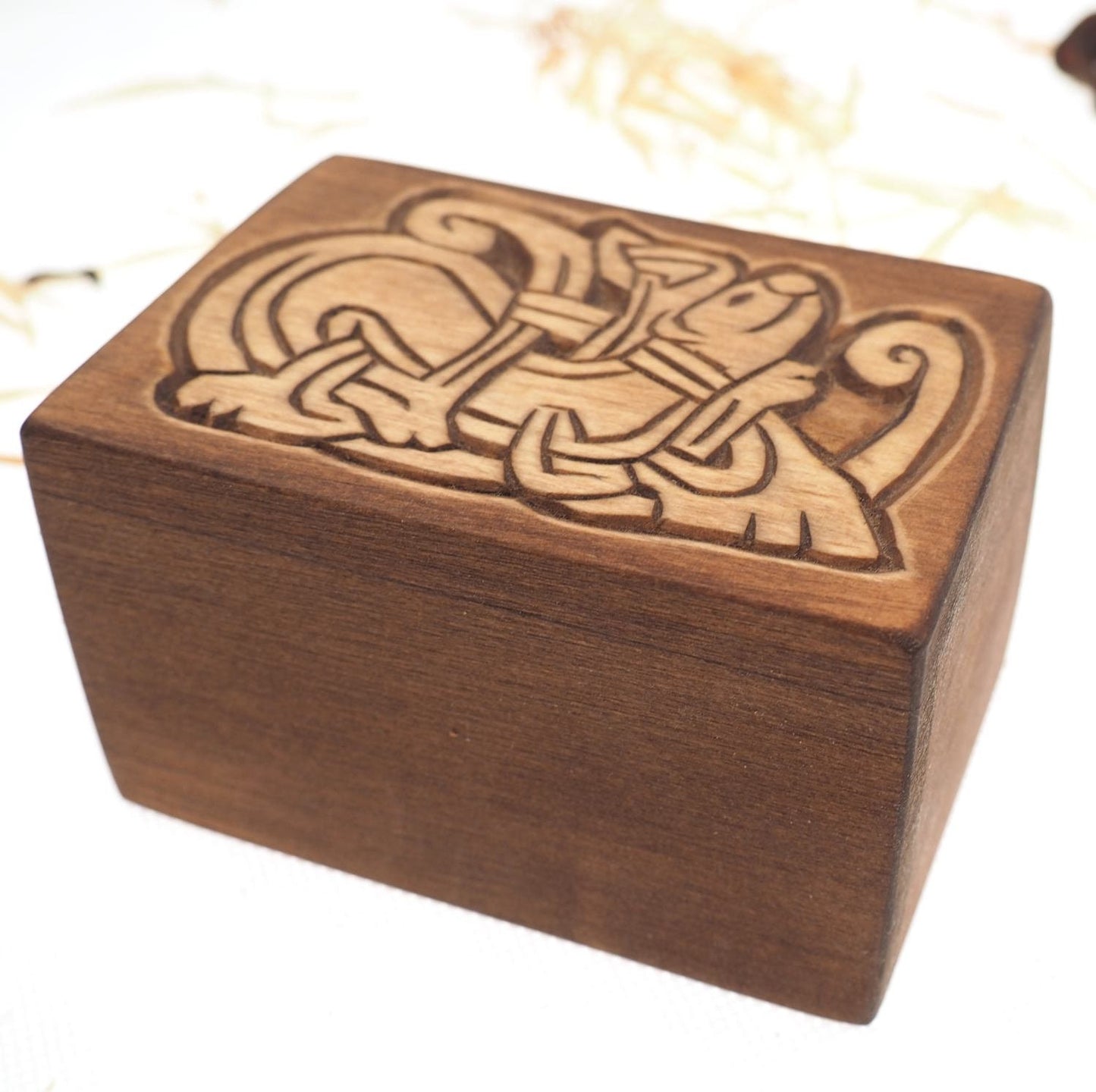 Mini Personalized Wood Urn For Pet Ashes, Wooden Memorial Box, Carved Keepsake Cremation Urns, Cremation Boxes For Burial Medieval Gothic