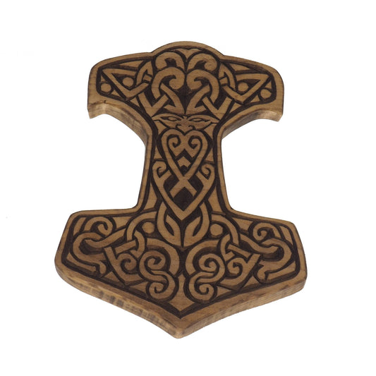 Thor Hammer Wall Sign, Mjolnir, Viking decor, hand carved wall sign, Viking art, wall hanging, carved Thor's hammer. Norse art,Scandinavian
