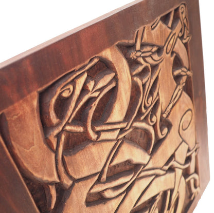 Big Wall sign, Urnes Deer, Norway, Hand Carving, Viking decor, hand carved wall sign, Viking art, wall hanging, Norse, Scandinavian,Norway,