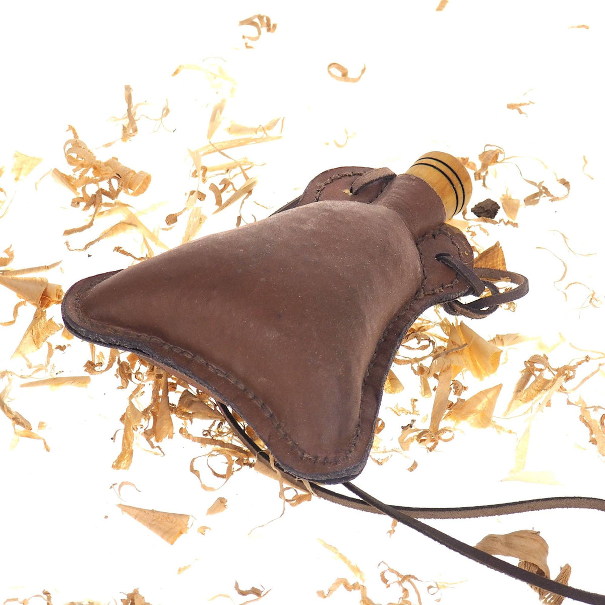 Bright Leather Small hand crafted authentic medieval wine skin with wooden stopper leather flask bladder ALL NATURAL