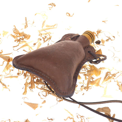 Bright Leather Small hand crafted authentic medieval wine skin with wooden stopper leather flask bladder ALL NATURAL