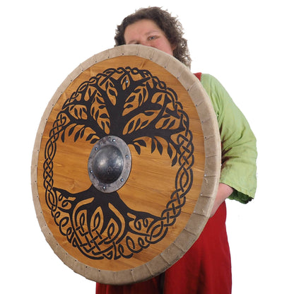 Personalized Big Tree of Life  Viking Shield Pattern, Norsman shield, Wall decor, Larp and reenactment, SCA ready, black shield