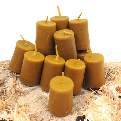 Pure Beeswax Candle, 3 and 1/2" high Unscented Beeswax Pillar Candle, Hand Made, Natural Eco Friendly for for Meditation, Prayer or Altar