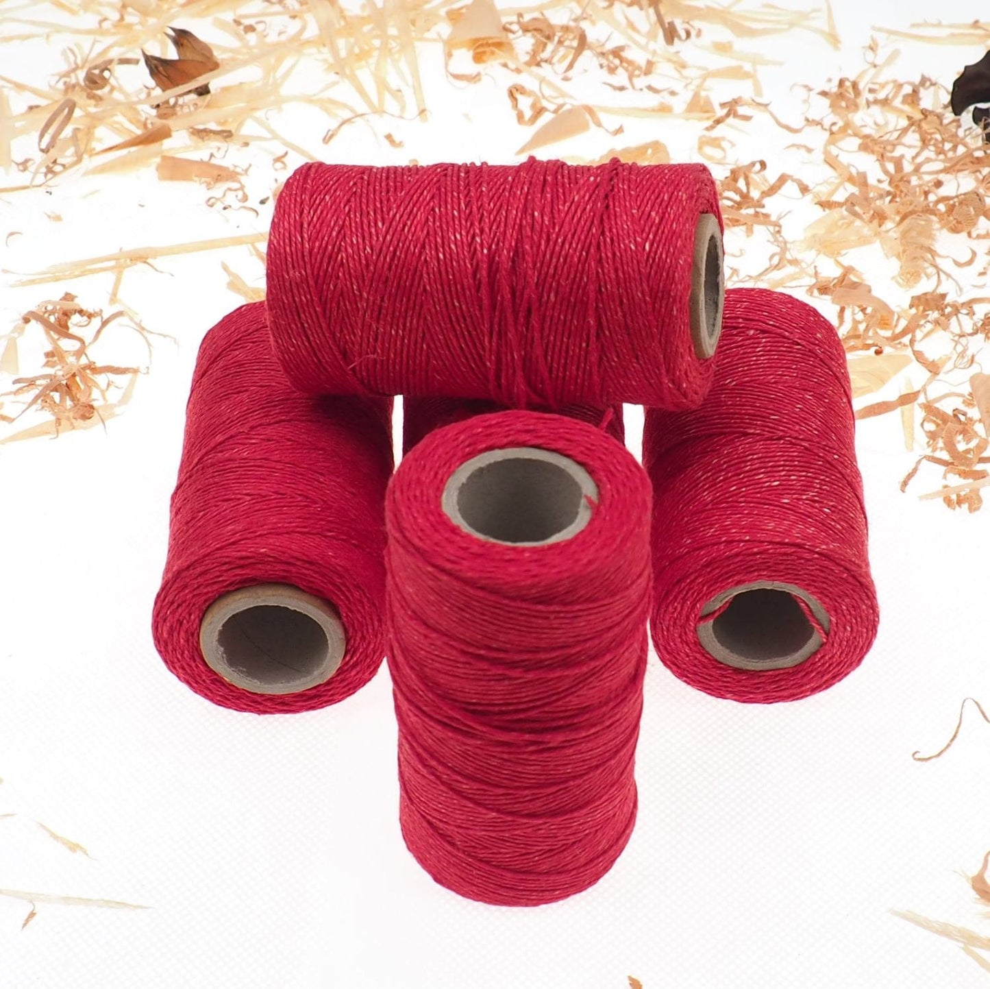 RED linen thread, unwaxed red Linen String , Warp Thread thickness of 1mm / 3ply 100grams (210 yards ~ 190 metres), linen sewing thread
