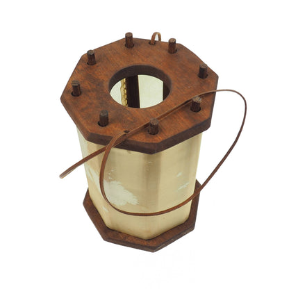 Wooden Medieval Lantern, opening from the bottom, Chestnut, Viking lamp, Larp, SCA, Lantern, Candle light, Historical Re-enactment
