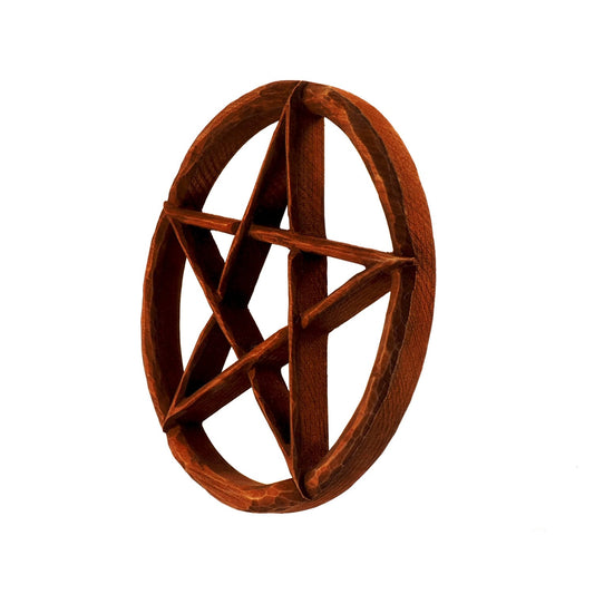 Wooden pentacle wall sign, wooden pentagram wall hanging, supernatural protection, wicca decor, hand carved pentacle, hand carved pentagram
