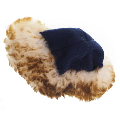Viking blue wool hat, hand sewn, wool and sheep, larp, medieval, sca, unisex hat, Woolen headdress viking fur Mongol Slavic Viking clothing