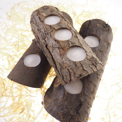 Rustic log candle holder, tea light holder, woodland wedding centerpiece, rustic wedding decor, home decor, country wedding, christmas decor