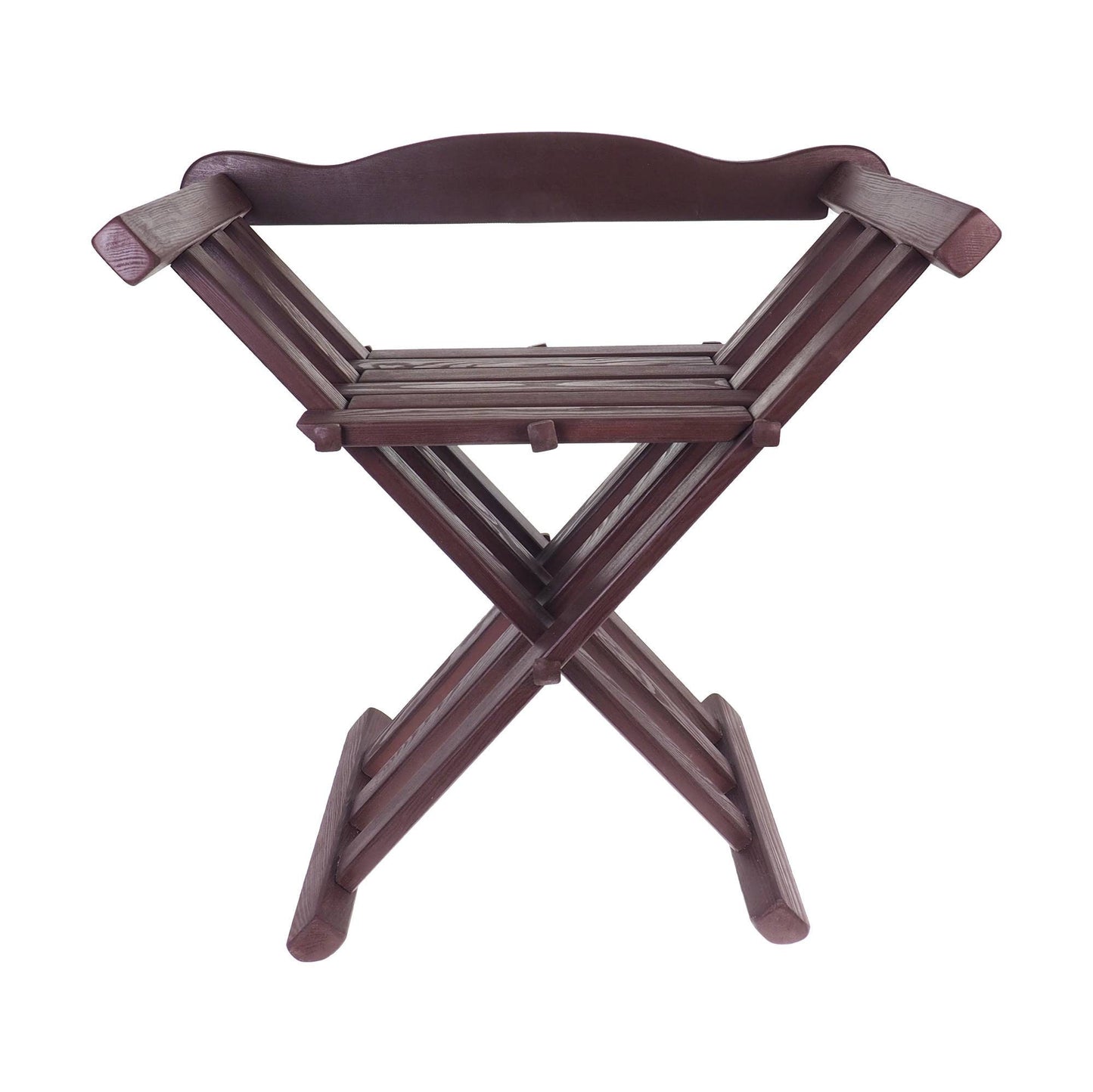Folding chair, Old dark walnut color, Wooden medieval, folding chair with back support, viking, Personalized color