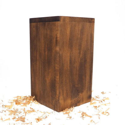 Simple Tall Wood Urn, For Human Ashes, Wooden Memorial Box, Carved Keepsake Cremation Urns, Medieval Viking style
