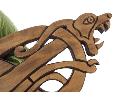 BIG Wooden Dragons,  Hand Carved, Urnes Style Viking Wall Hanging, Two wolves, viking wall decor, viking room decoration, viking art, norse
