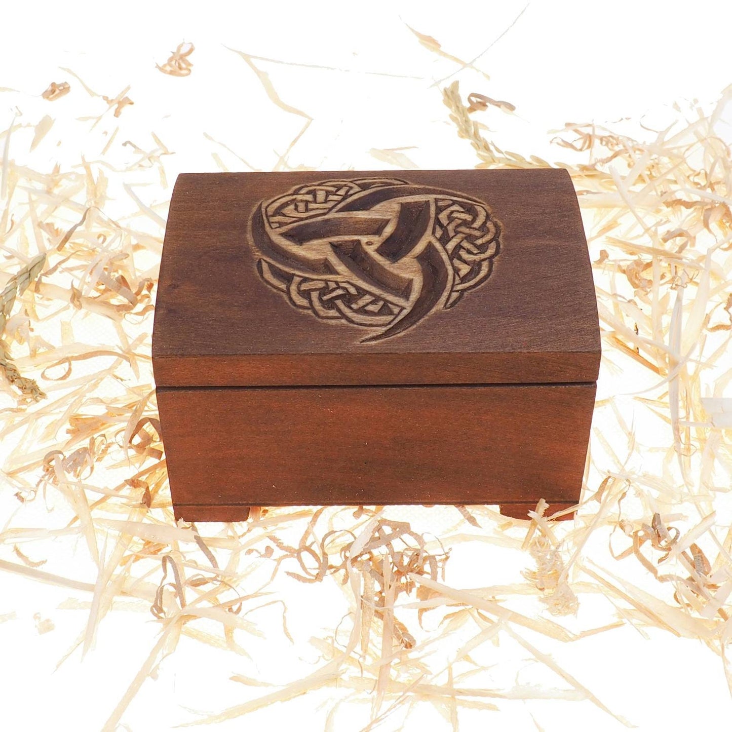 Triple Horn of Odin Wooden historical jewelry box,  keepsake box, hand carved, Asatru, pagan, viking, personalized Scandinavian, Witchcraft,