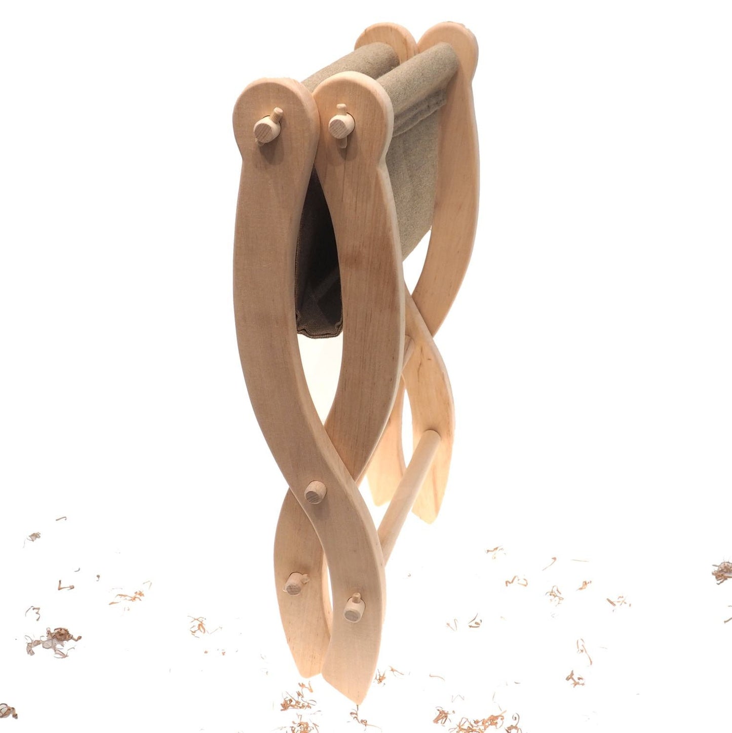 Medium-sized wooden folding stool