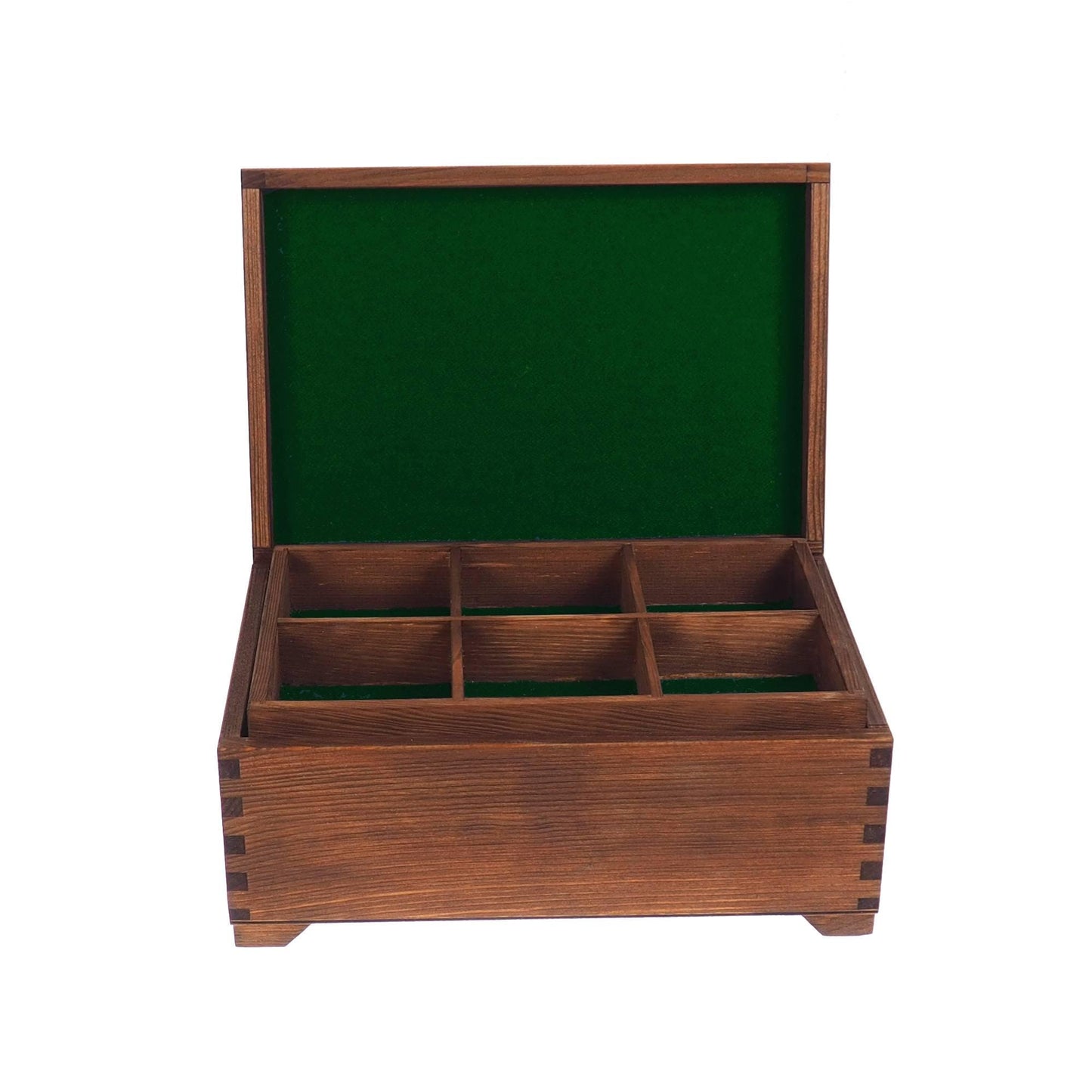 Handmade wooden  jewelry box, divided inside,2 trays x 6 compartments,  memory box,  gift box, wooden box, personalized, jewelry organizer,