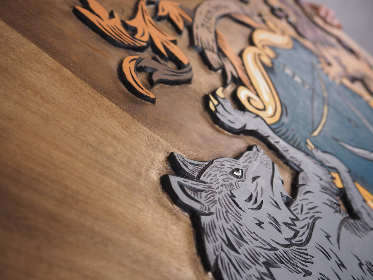 Gigantic Personalized Family Crest, Hand Carved, Coat of Arms, Custom, Family Shield, Wooden Emblem, Wedding Wood Art, Heraldic, Woodcraft