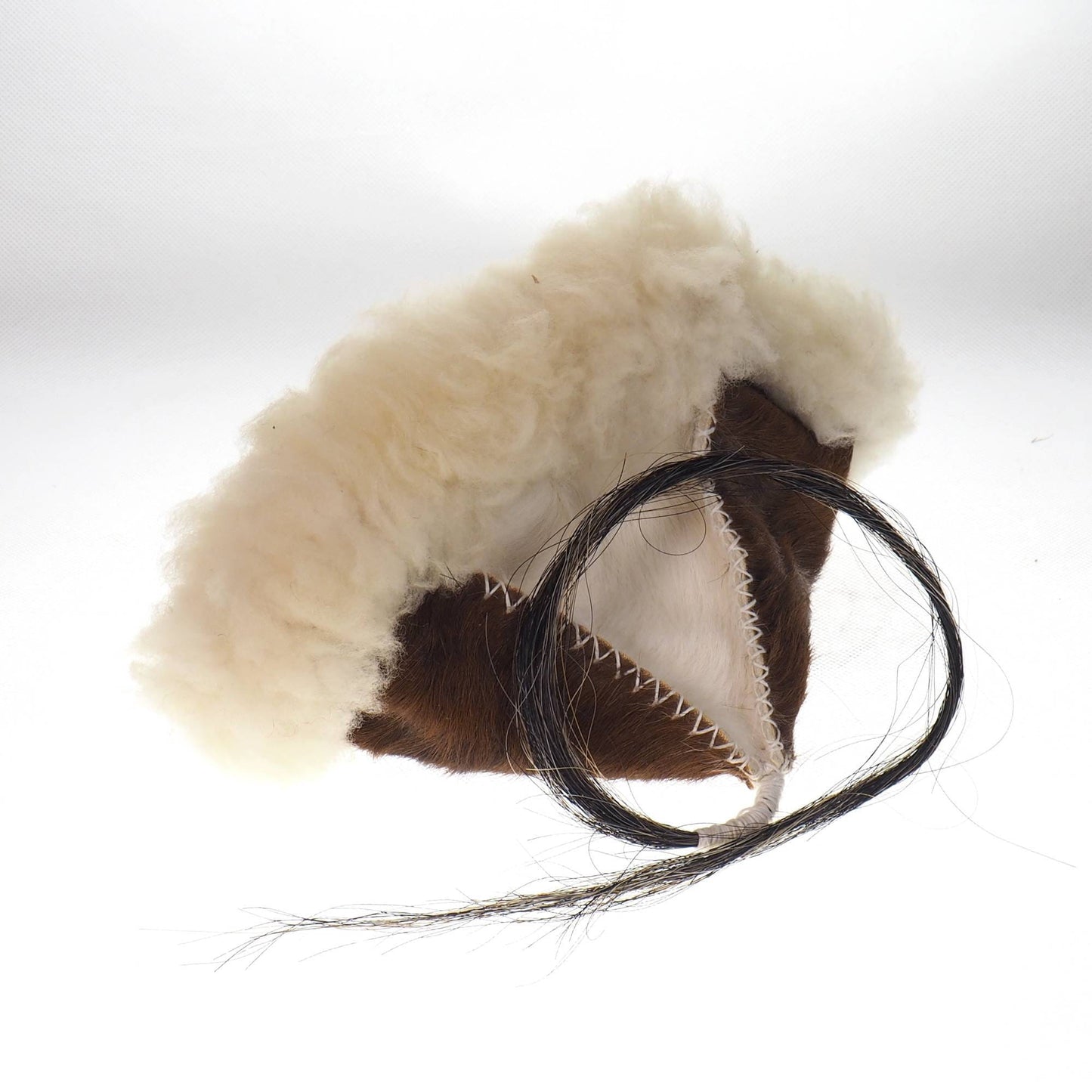 Historical leather hat with horse tail