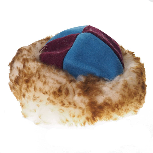 Viking wool hat, blue violet, hand sewn, wool and sheep, larp, medieval, sca, unisex hat, Woolen headdress viking, Slavic Viking clothing