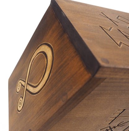 Viking ship Wooden Urn For Human Ashes, Wooden Memorial Box, Hand Carved, Keepsake Cremation Urns, Cremation Boxes For Burial, Viking pagan