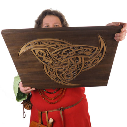 Big Wall sign, Odin's Triple Horn, Norway, Hand Carving, Viking decor, hand carved wall sign, Viking art, wall hanging, Scandinavian,Norway