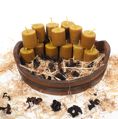 Pure Beeswax Candle, 2 and 1/2" high Unscented Beeswax Pillar Candle, Hand Made, Natural Eco Friendly for for Meditation, Prayer or Altar