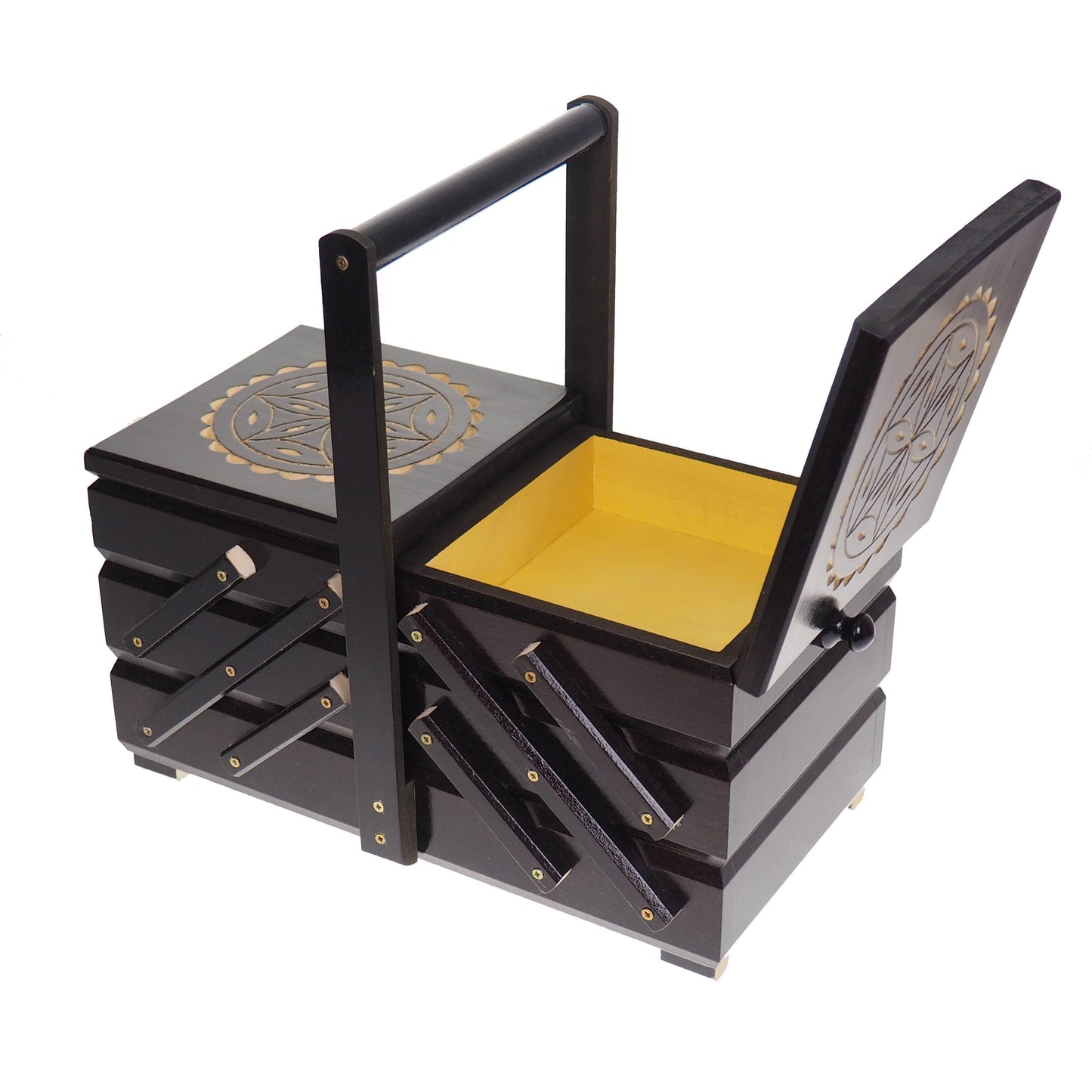 Wooden sewing box, thread box, organizer for small items, foldable thread organizer, box for accessories, accordion box, SCA, reenactment
