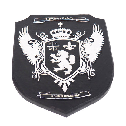 Carved and Painted Personalized Family Crest, Hand Carved, Coat of Arms, Custom, Family Shield, Wooden Emblem, Wedding Wood Art, Heraldic