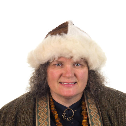 Historical leather hat with horse tail