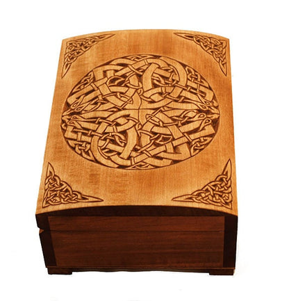 Wooden historical box with Urnes Dragons