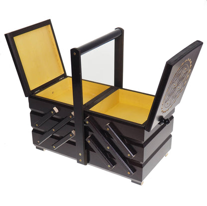 Wooden sewing box, thread box, organizer for small items, foldable thread organizer, box for accessories, accordion box, SCA, reenactment