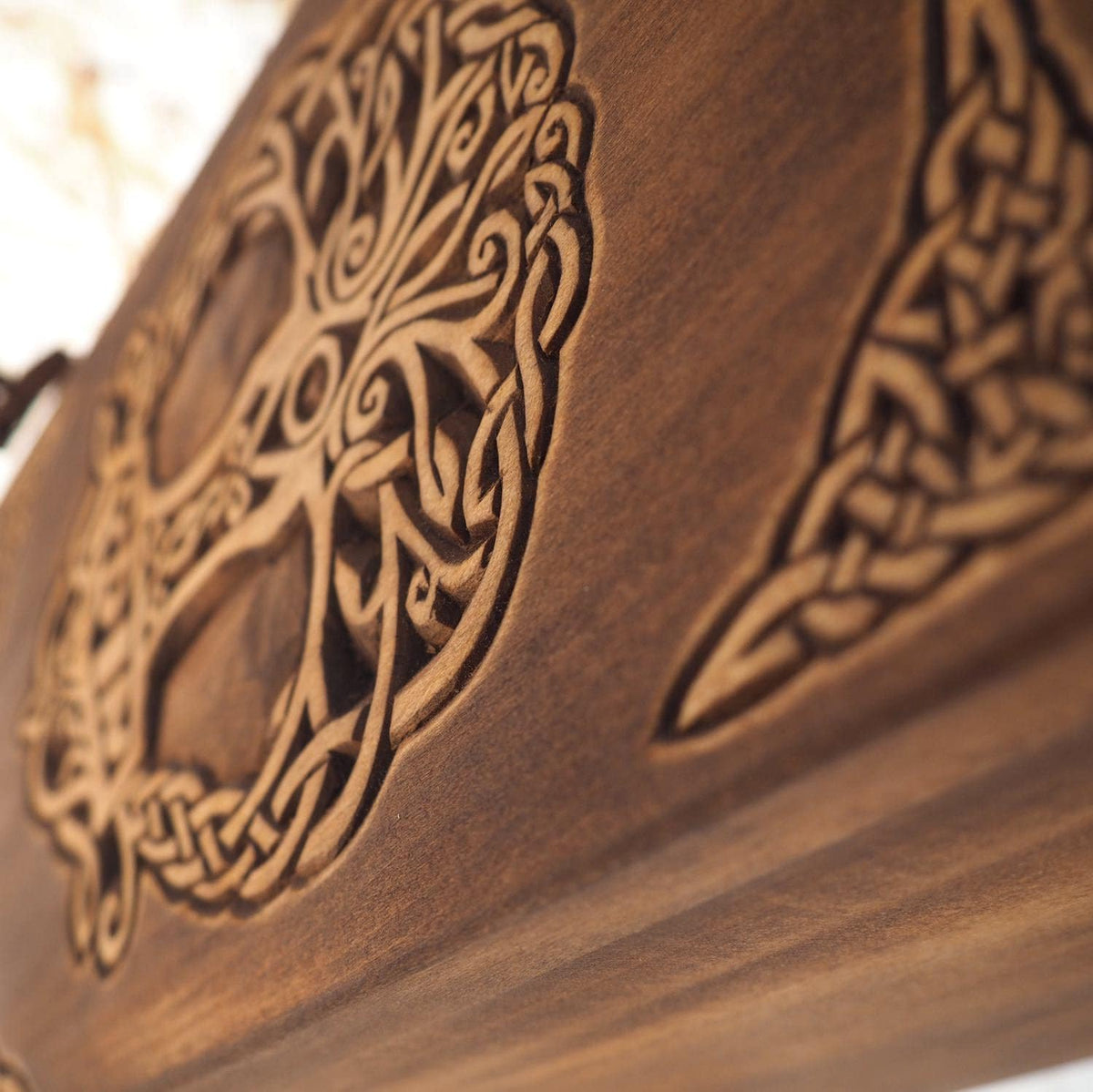 Personalized Wood Urn For Human Ashes,Thor hammer motive, Wooden Memorial Box, Carved Keepsake Cremation Urns, Cremation Boxes For Burial