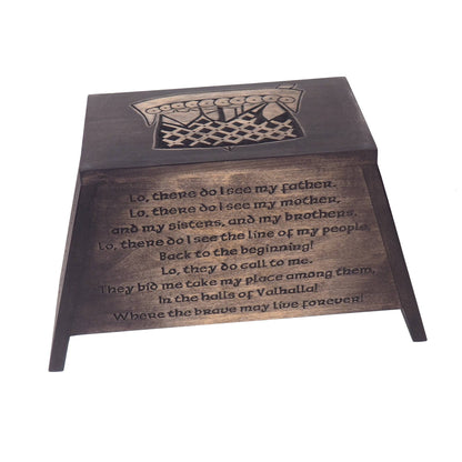 Viking Personalized Wood Urn with Runic Compass, Viking ship, Wooden Memorial Box Carved , Cremation Urns,  Boxes For Burial, Viking, pagan