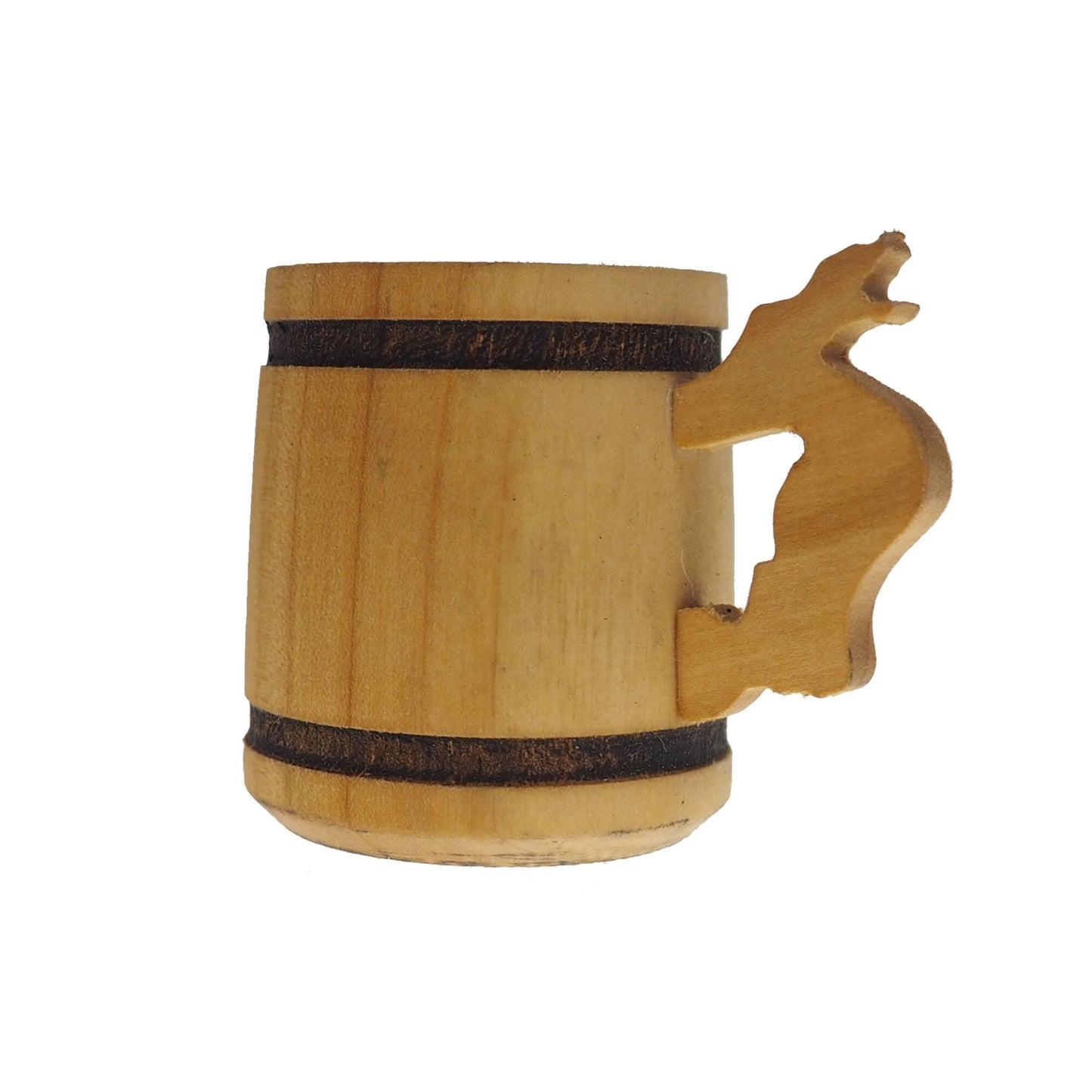Oak Wooden Beer Mug 50 ml  1.7 oz, steel inside wooden cup, wooden drinking mug, historical mug, rustic mug, medieval replica