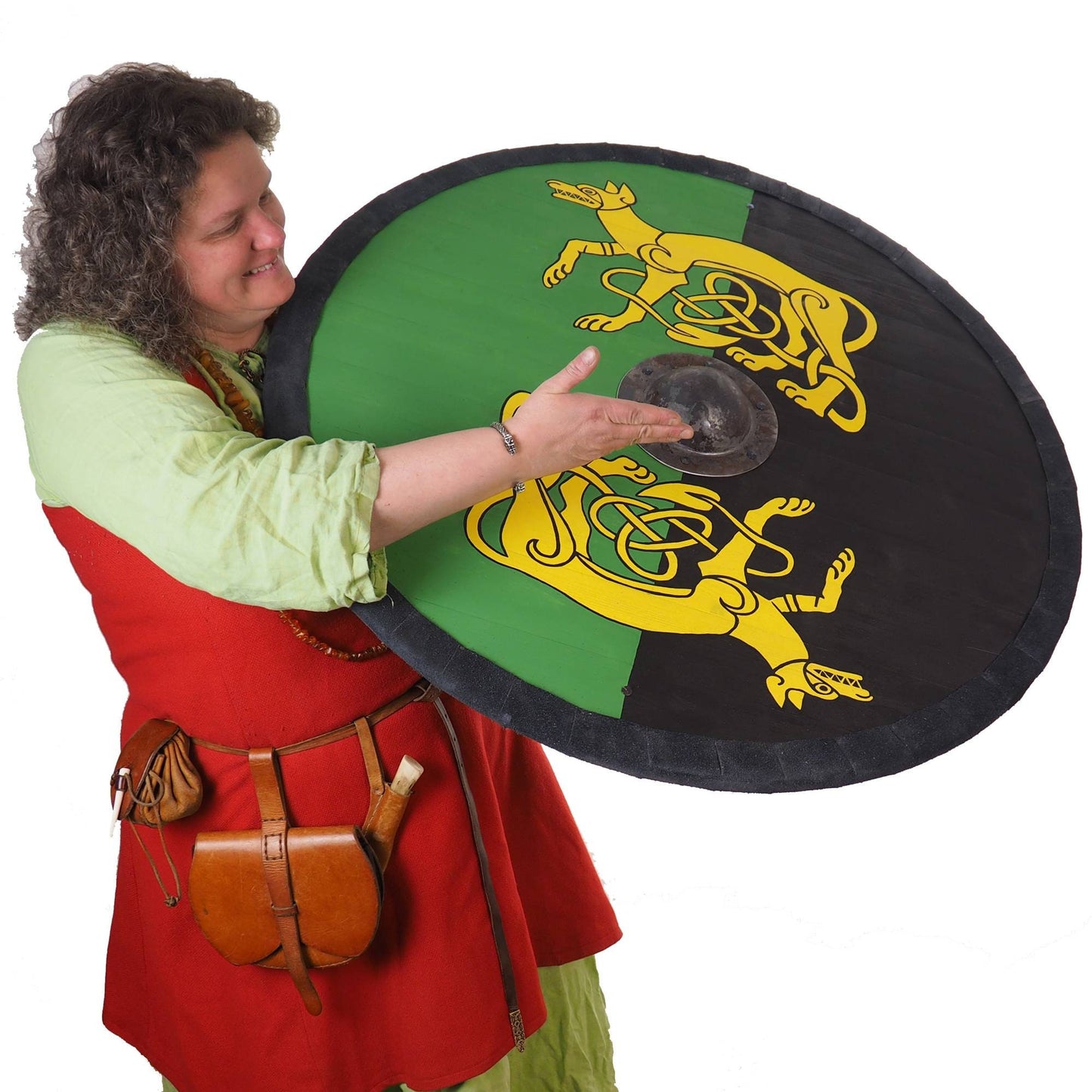 Customized Huge custom wolfs pattern Viking Shield, 36 inch, Customized pattern, Norsman shield, Wall decor, Larp and reenactment, SCA