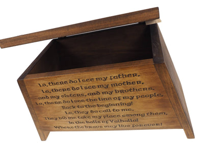 Viking Personalized Wood Memorial Box with Yggdrasil, Wooden  Carved , Keepsake  Urns, Cremation Boxes For Burial, Viking pagan