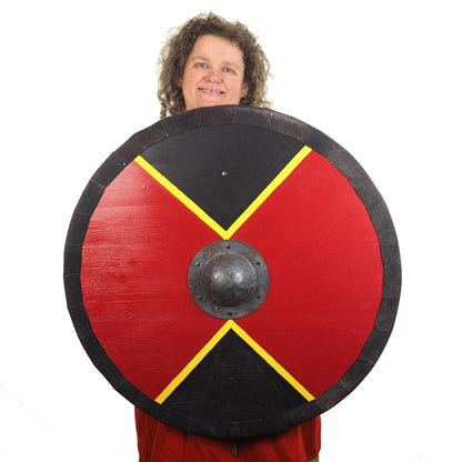 Red and Black Viking Shield Pattern, Norsman shield, Wall decor, Larp and reenactment, SCA ready, black shield