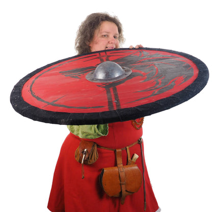 Personalized Red Wolf and Sword Viking Shield Pattern, 30 inch, Norsman shield, Wall decor, Larp and reenactment, SCA ready, witcher