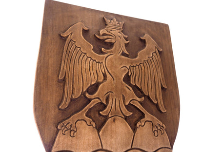 Personalized City Crest, Hand Carved, Coat of Arms, Custom, Family Shield, Wooden Emblem, Wedding Wood Art, Heraldic, Woodcraft