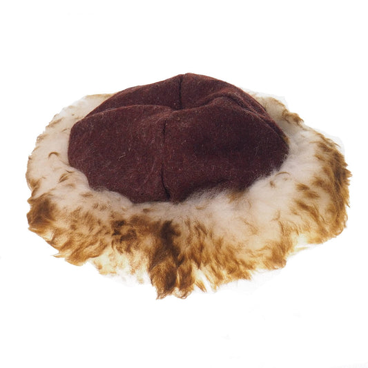Viking violet wool hat, hand sewn, wool and sheep, larp, medieval, sca, unisex hat, Woolen headdress viking fur Slavic Viking clothing