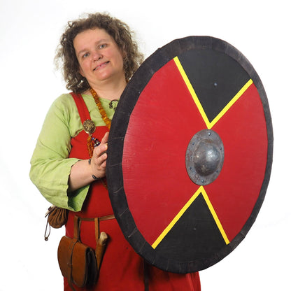 Red and Black Viking Shield Pattern, Norsman shield, Wall decor, Larp and reenactment, SCA ready, black shield