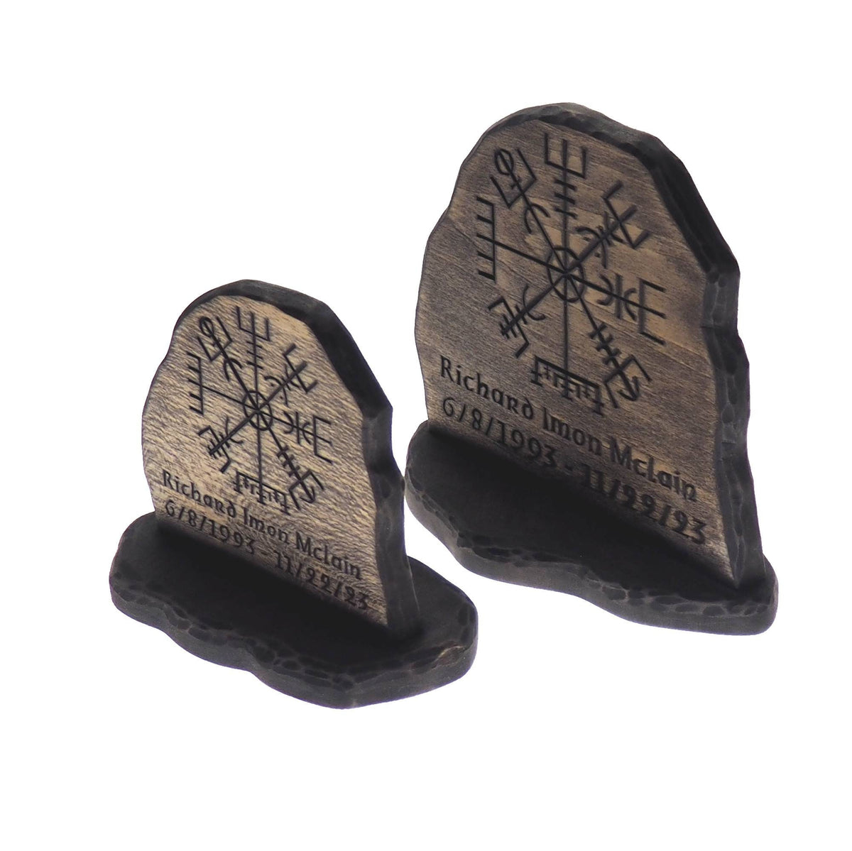 Viking Personalized Memory Stone with Runic Compass, Viking runestone, Memorial stone Carved ,  Memory Stone, Viking, pagan