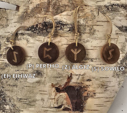 Rune necklace, Rune pendant, Rune jewelry, Wood jewelry, Runes, Viking necklace, Viking pendant, Viking jewelry, Carving Rune