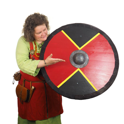 Red and Black Viking Shield Pattern, Norsman shield, Wall decor, Larp and reenactment, SCA ready, black shield