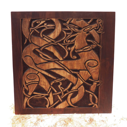 Big Wall sign, Urnes Deer, Norway, Hand Carving, Viking decor, hand carved wall sign, Viking art, wall hanging, Norse, Scandinavian,Norway,
